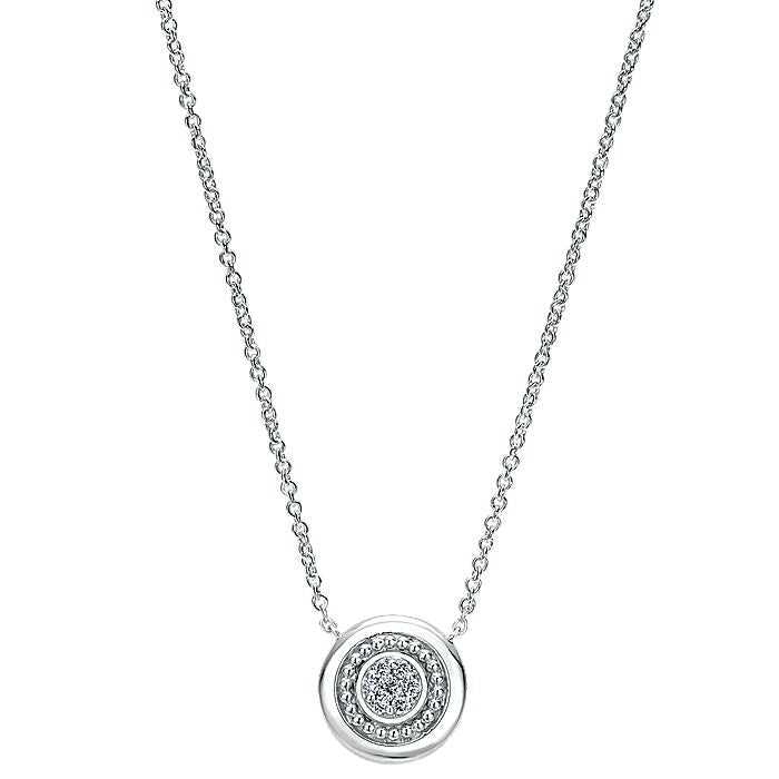 Gabriel & Co Sterling Silver Diamond Pendant Necklace - Diamond Pendants