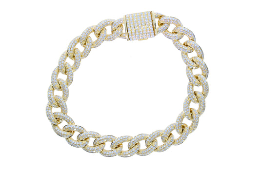 Yellow Gold Diamond Curb Style Bracelet - Diamond Bracelets