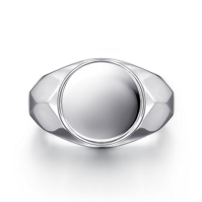 Gabriel & Co Sterling Silver Signet Ring - Gents Silver Ring