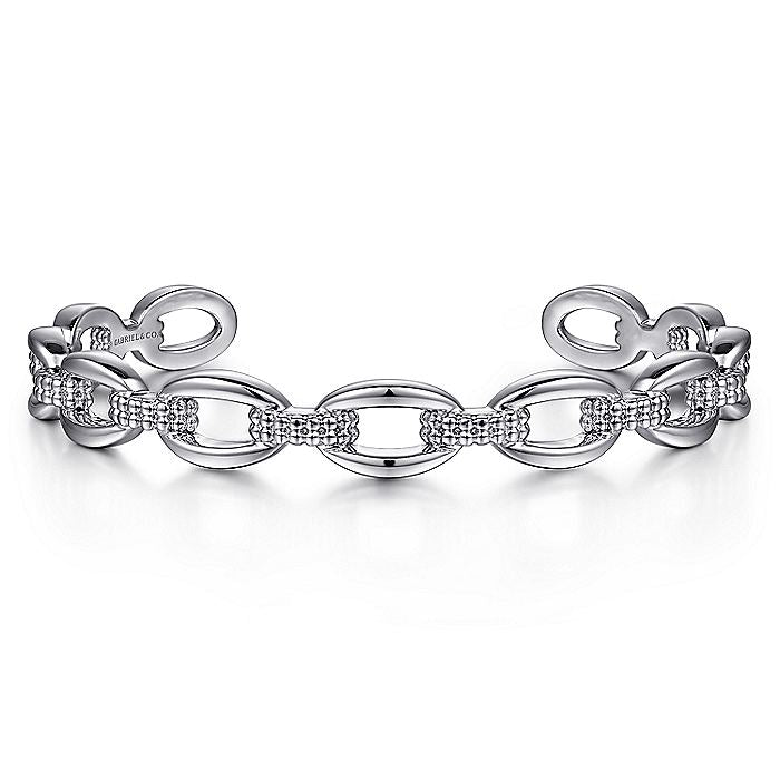 Gabriel & Co Sterling Silver Oval Link Cuff Bangle