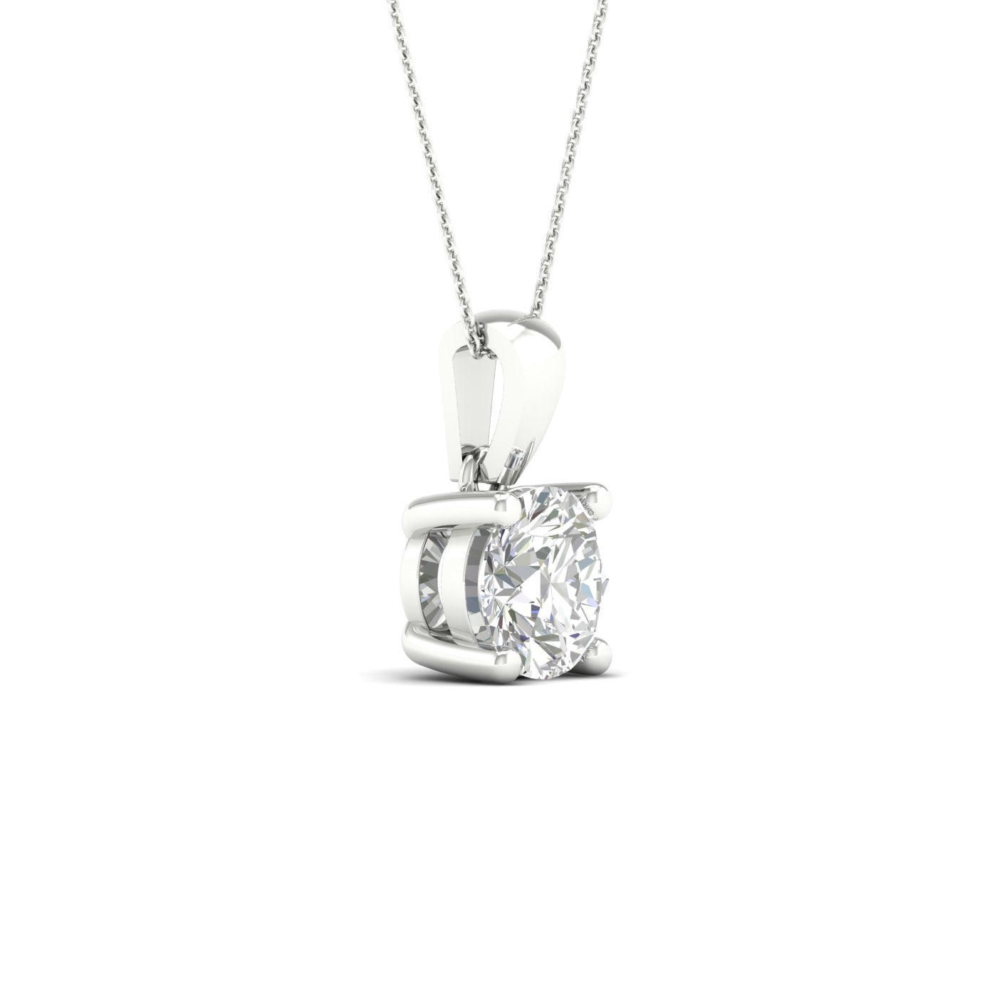 White Gold Pear Shaped Laboratory Grown Diamond Solitaire Pendant