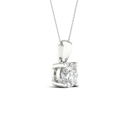 White Gold Pear Shaped Laboratory Grown Diamond Solitaire Pendant