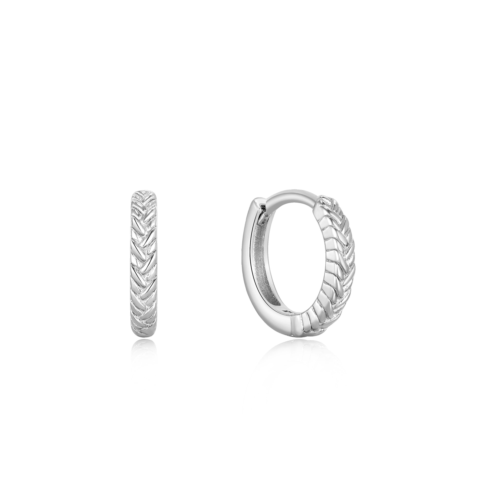 Ania Haie Rope Huggie Hoop Earrings - Silver Earrings