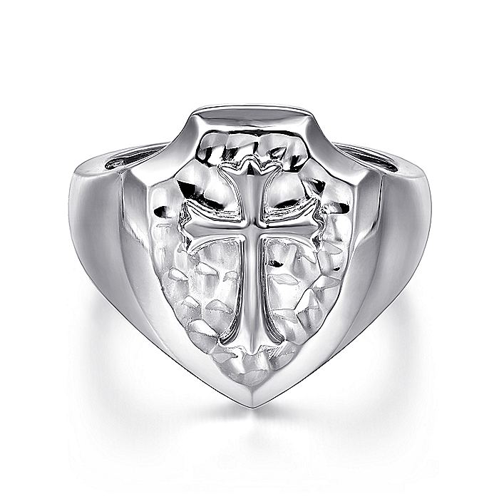 Gabriel & Co Sterling Silver Cross Ring - Gents Silver Ring