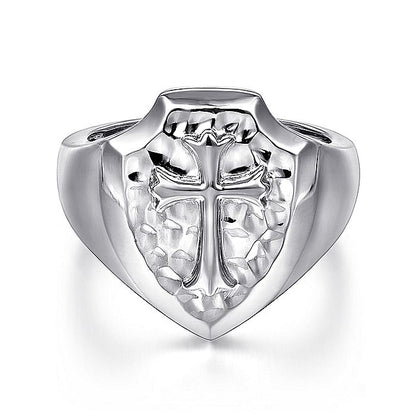 Gabriel & Co Sterling Silver Cross Ring - Gents Silver Ring