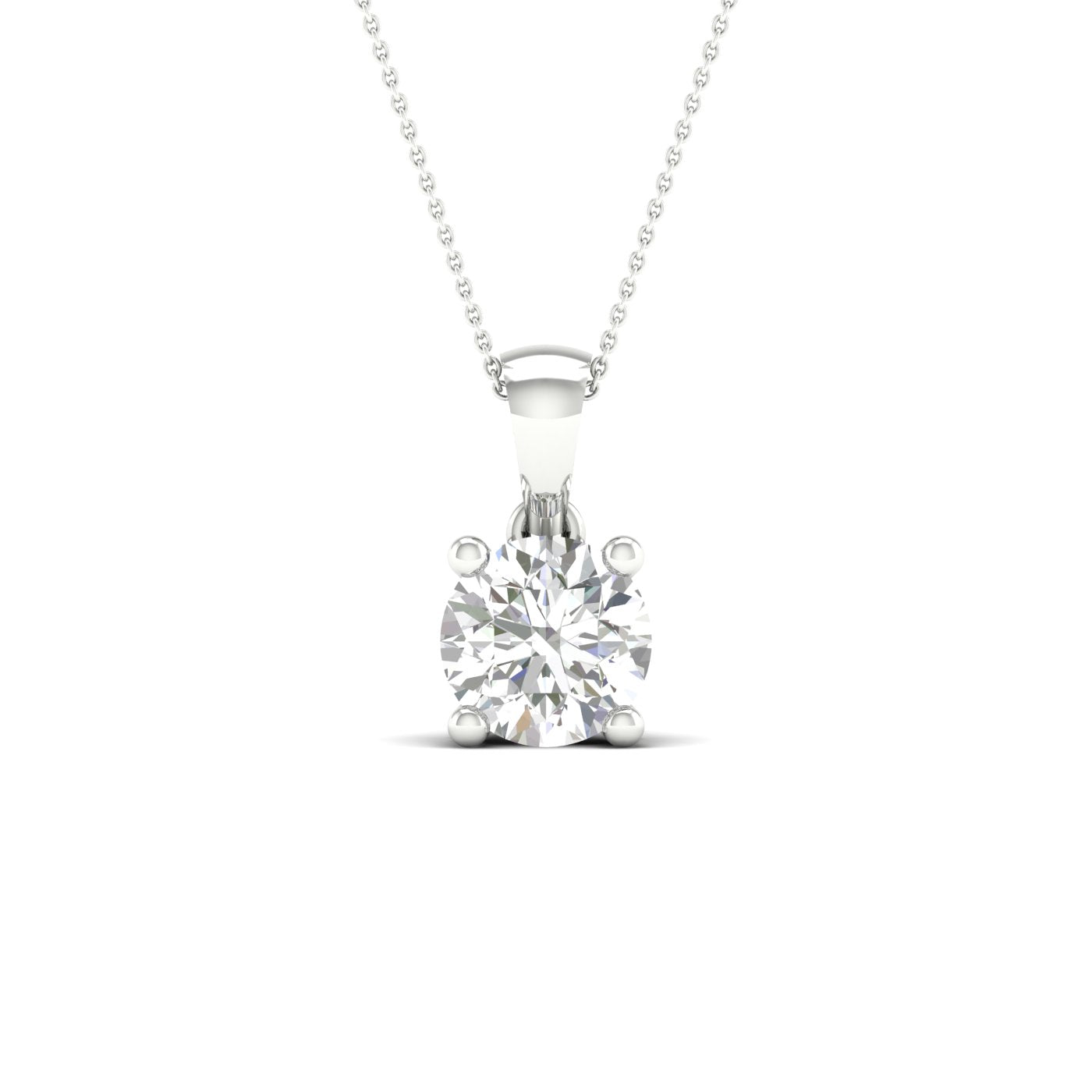 White Gold Pear Shaped Laboratory Grown Diamond Solitaire Pendant