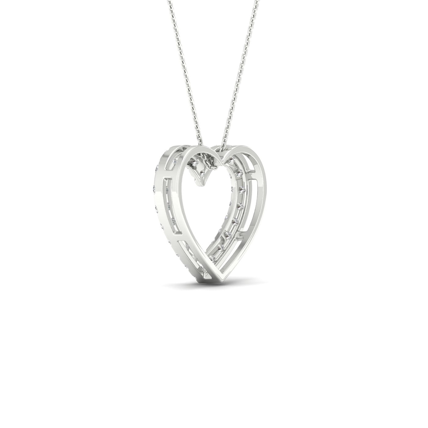 White Gold Laboratory Grown Diamond Heart Pendant