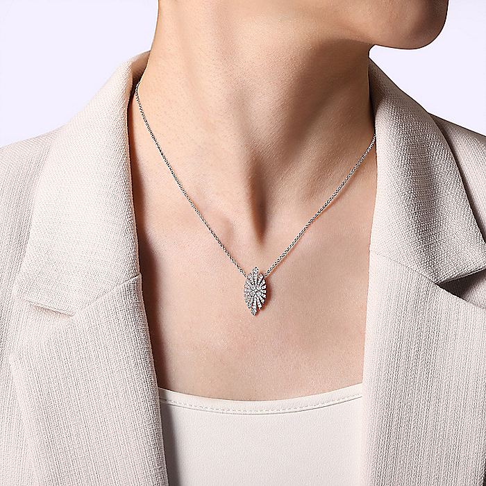 Gunmetal Bavna Pave Diamond Starburst Pendant Necklace | RvceShops Revival