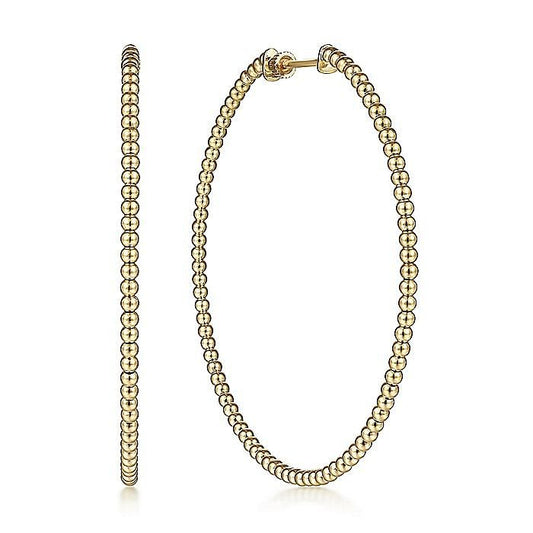 Gabriel & Co. Yellow Gold Bujukan Classic 60mm Hoop Earrings - Gold Earrings