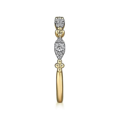 Gabriel & Co. Yellow Gold Diamond Marquise Shape Bujukan Stackable Ring