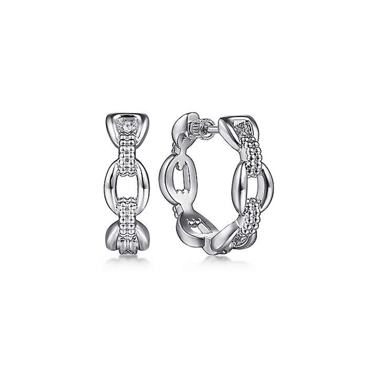 Gabriel & Co Sterling Silver 20mm Oval Link Hoop Earrings - Silver Earrings