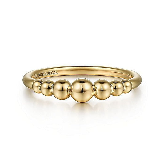 Gabriel & Co.Yellow Gold Graduating Bujukan Bead Ring - Gold Fashion Rings - Women's