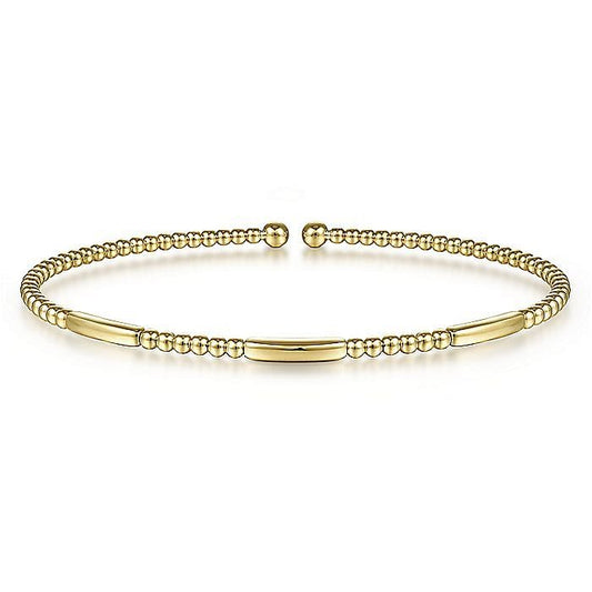 Gabriel & Co. 14 Karat Yellow Gold Open Bujukan Bangle Bracelet