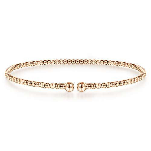 Gabriel & Co Rose Gold Beaded Bujukan Bangle