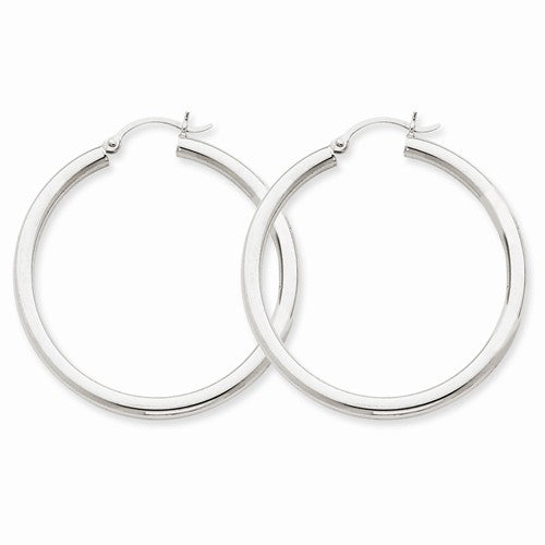 White Gold Hoop Earrings