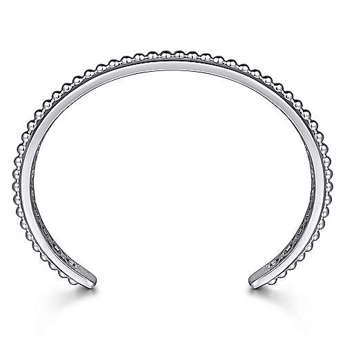 Gabriel & Co Sterling Silver Open Cuff Bracelet with Beaded Center - Gents Bracelet