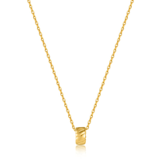 Ania Haie Gold Smooth Twist Pendant Necklace