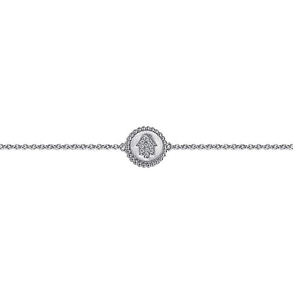 Ladies Gabriel & Co. Sterling Silver Diamond Bujukan Hand of God Bracelet - Silver Bracelets