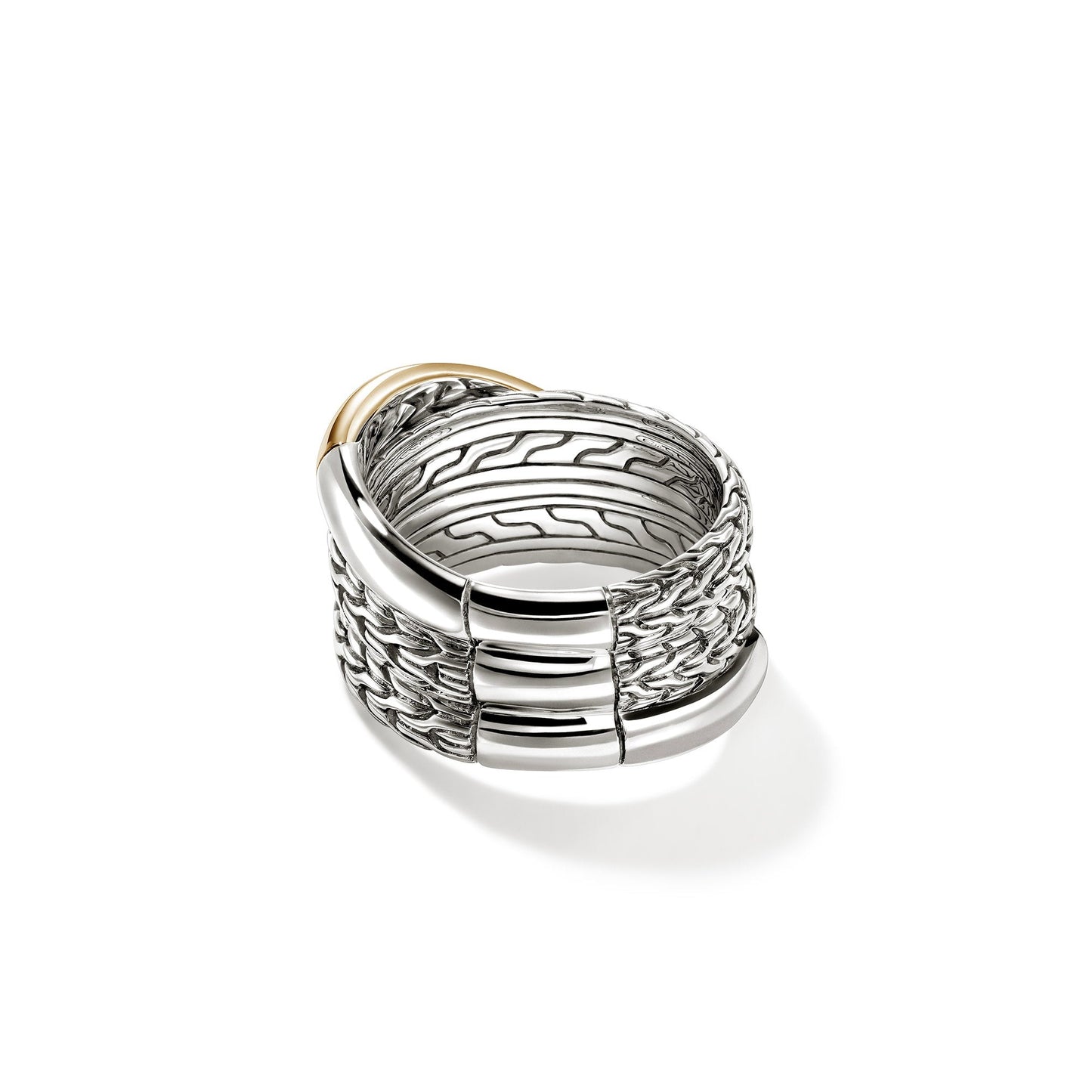 John Hardy Sterling Silver & Yellow Gold Essential Crossover Ring