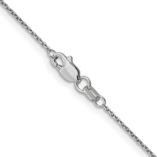 14 Karat White Gold 0.95mm 18 Inch Diamond Cut Cable Chain