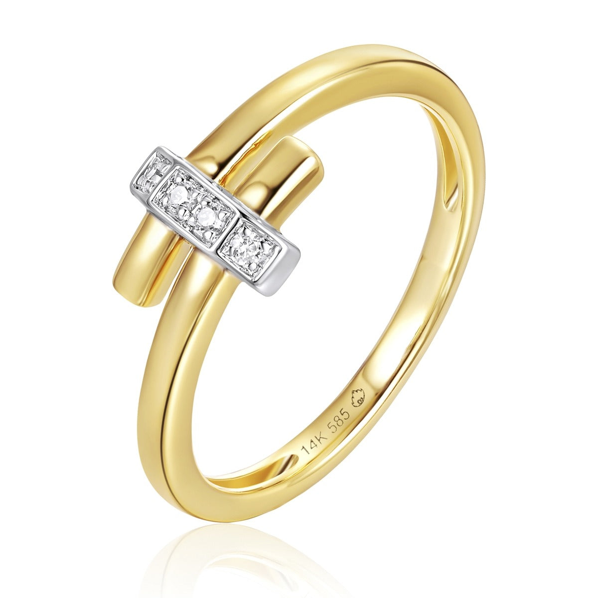 Luvente White and Yellow Gold Diamond Ring