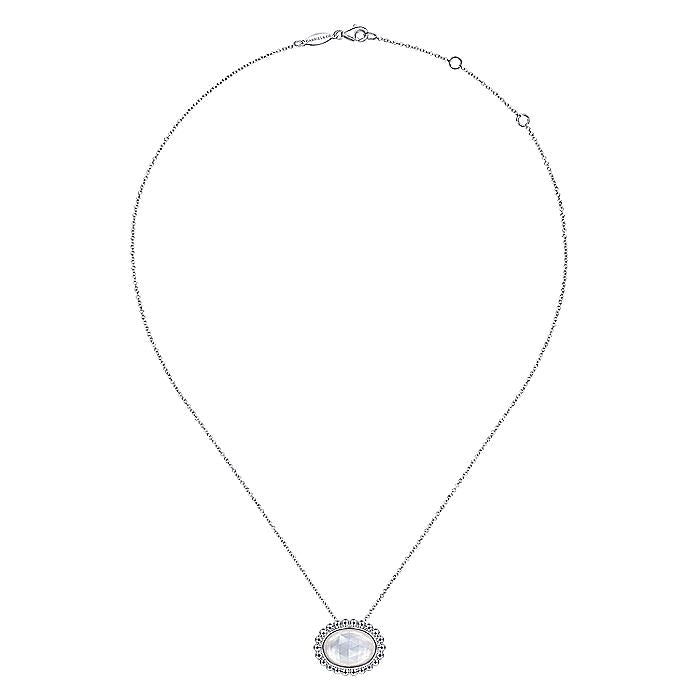 Gabriel & Co Sterling Silver Rock Crystal and White MOP Pendant Necklace - Colored Stone Pendants