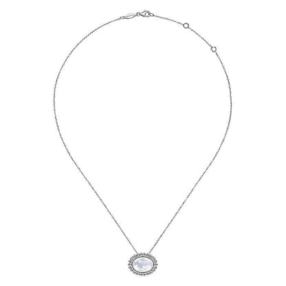 Gabriel & Co Sterling Silver Rock Crystal and White MOP Pendant Necklace - Colored Stone Pendants