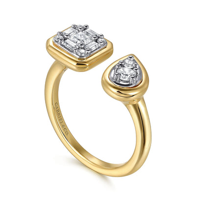 Gabriel & Co. Yellow and White Gold Diamond Ring