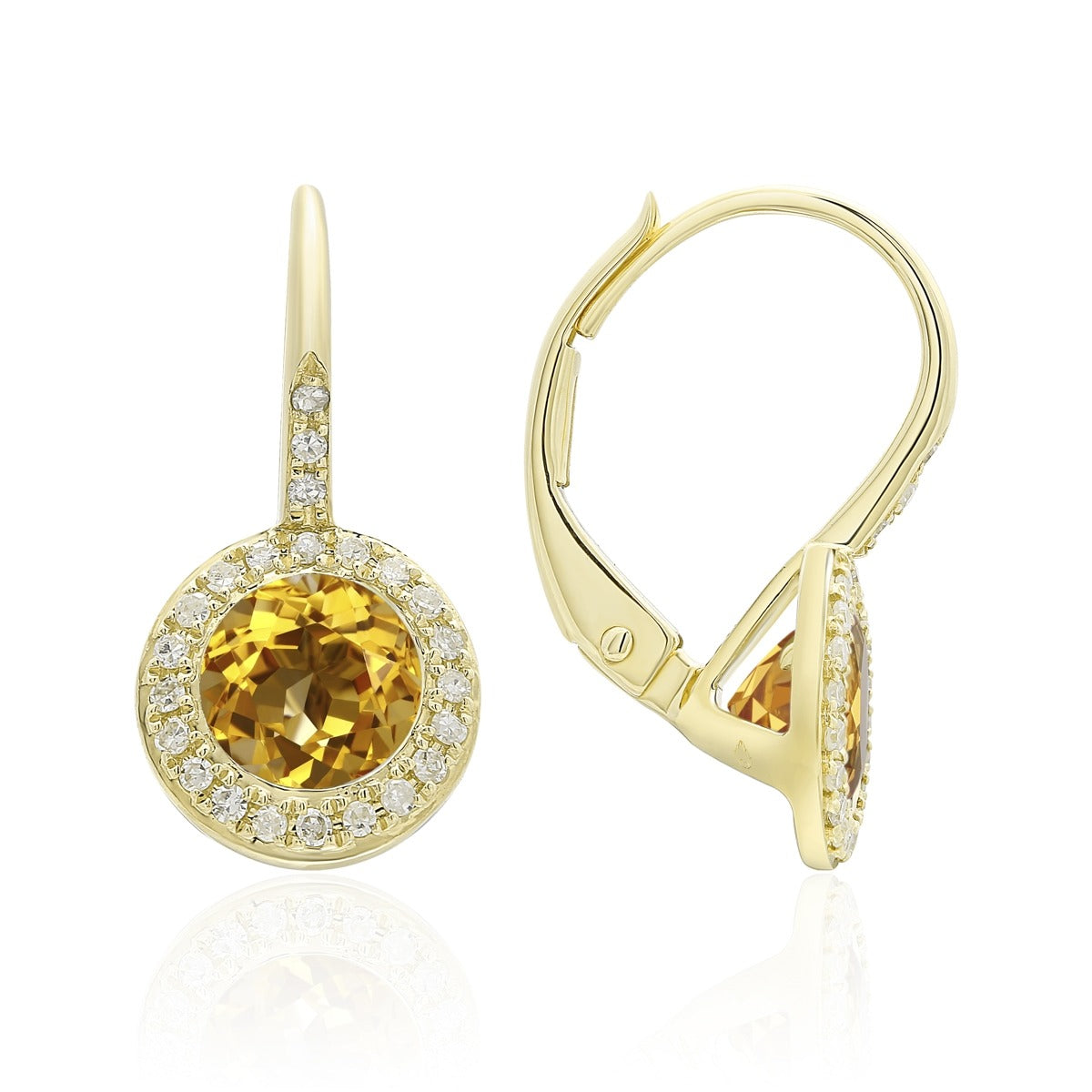 Yellow Gold Citrine Earrings