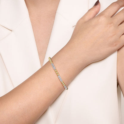 Gabriel & Co. Yellow and White Gold Diamond Bracelet