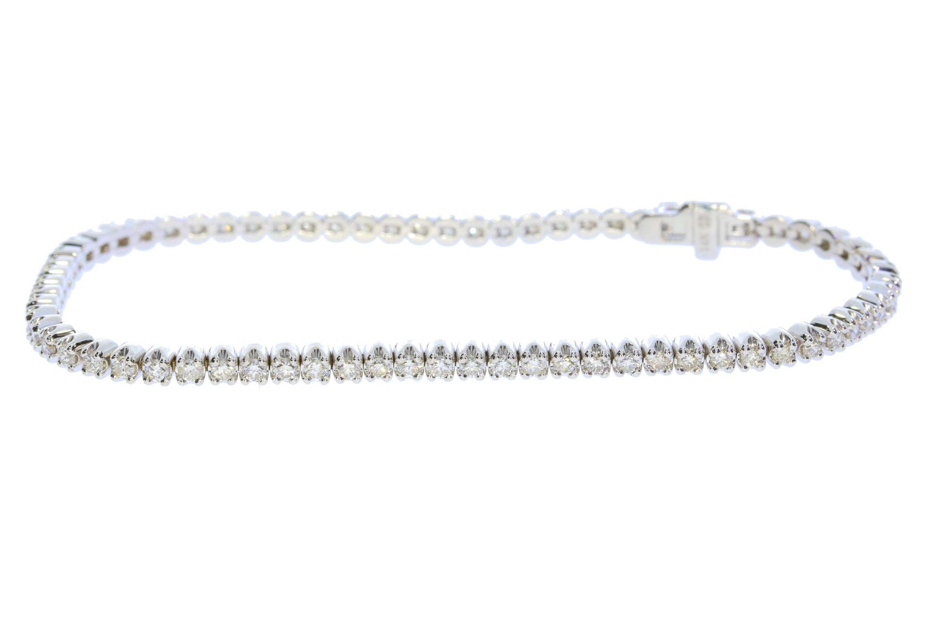 White Gold Three Carat Diamond Tennis Bracelet - Diamond Bracelets