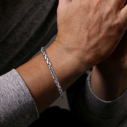 Gabriel & Co Sterling Silver Tubular Chain Bracelet - Gents Bracelet