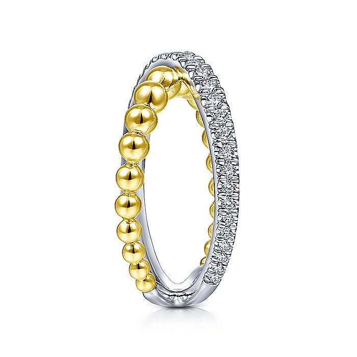 Gabriel & Co. White And Yellow Gold Diamond Fashion Ring