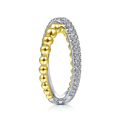 Gabriel & Co. White And Yellow Gold Diamond Fashion Ring