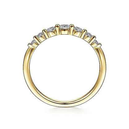 Gabriel & Co. Yellow Gold Graduating Single Prong Diamond Ring