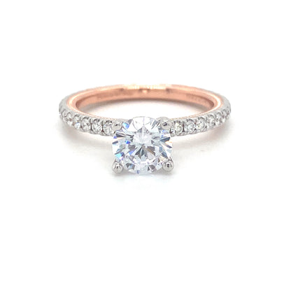 Verragio Tradition Collection White And Rose Gold Straight Semi-Mount Engagement Ring - Diamond Semi-Mount Rings