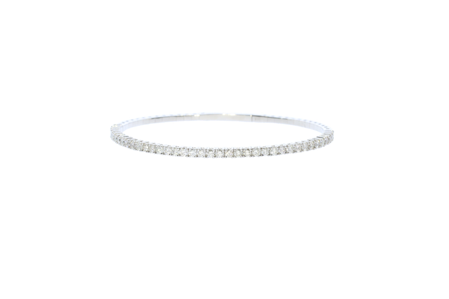 White Gold Diamond Flexible Bangle Bracelet - Diamond Bracelets