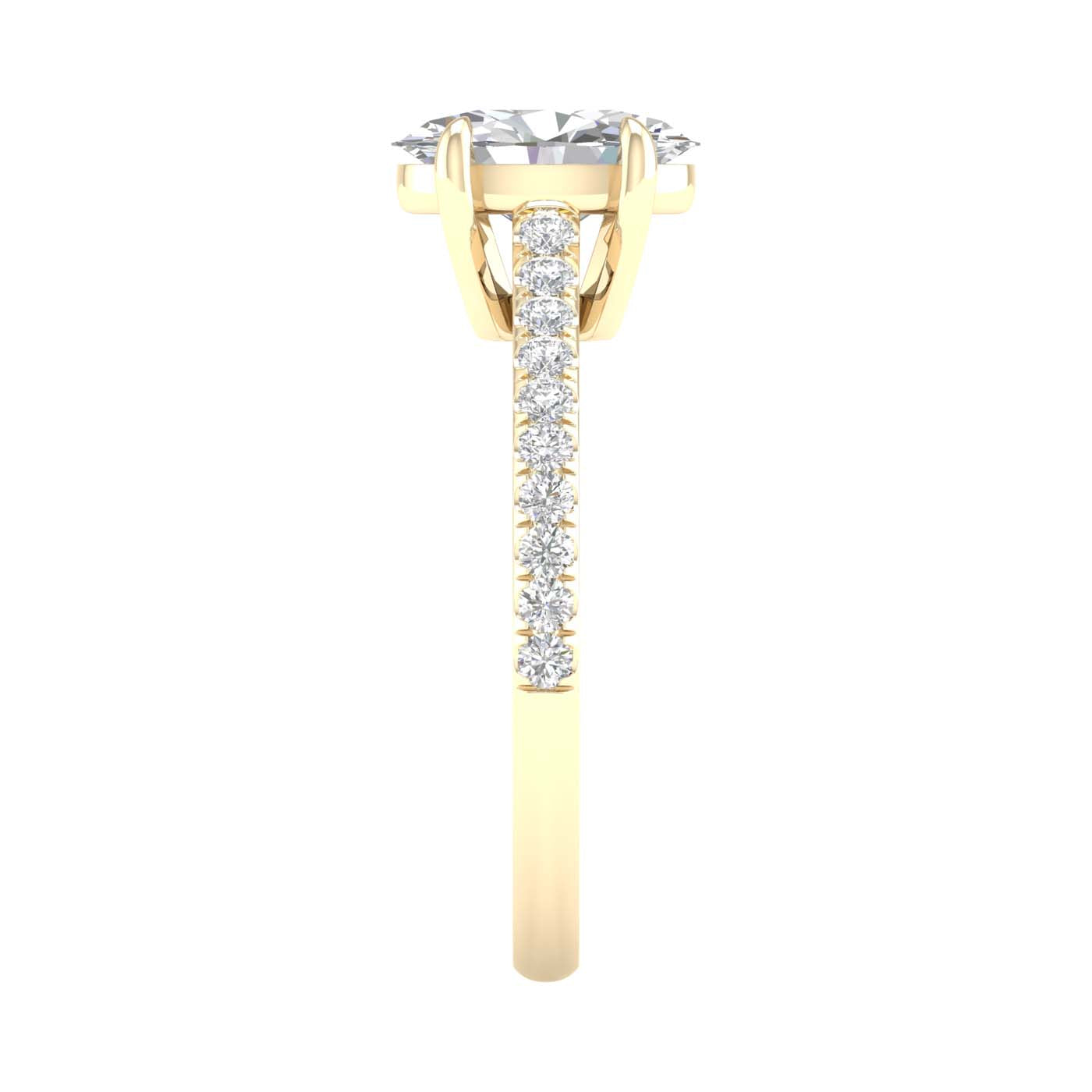 Yellow Gold Oval Laboratory Grown Diamond Engagement Ring