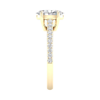 Yellow Gold Oval Laboratory Grown Diamond Engagement Ring