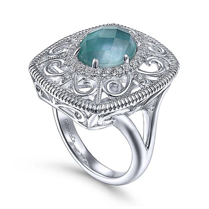 Gabriel & Co Sterling Silver Filigree Gemstone Ring - Colored Stone Rings - Women's