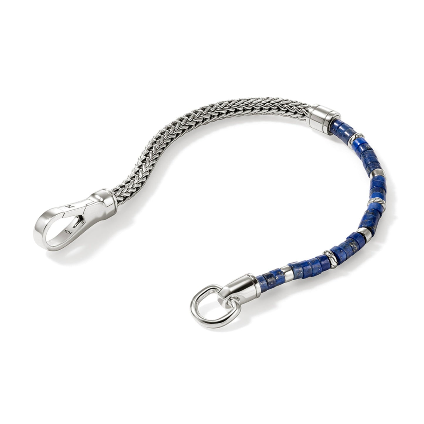 John Hardy Sterling Silver Lapis Lazuli Heishi Chain Bracelet