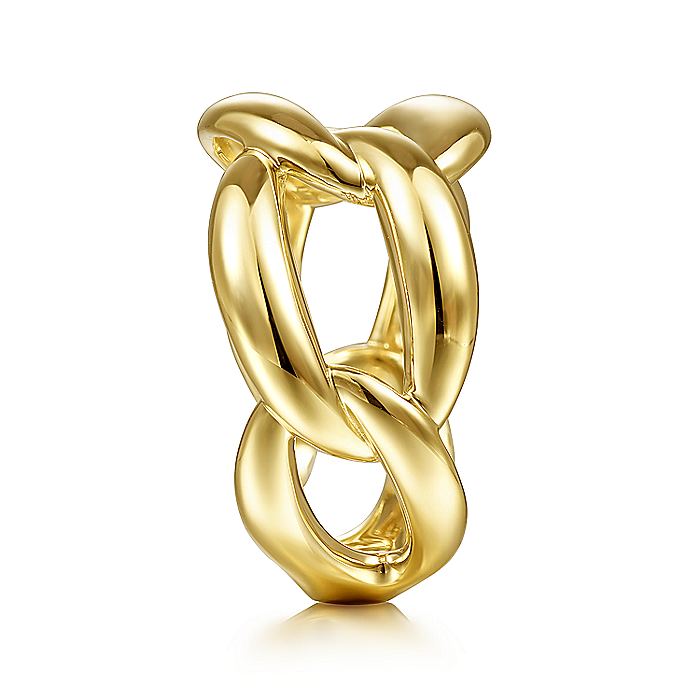 Gabriel & Co Yellow Gold Chain Link Ring - Gold Fashion Rings - Women's