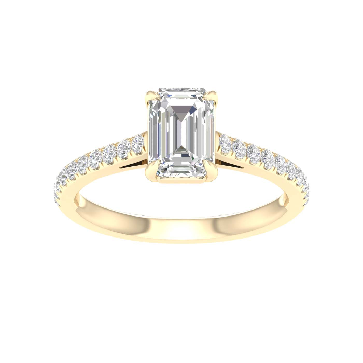 Yellow Gold Laboratory Grown Emerald Cut Engagement Ring – David Scott ...