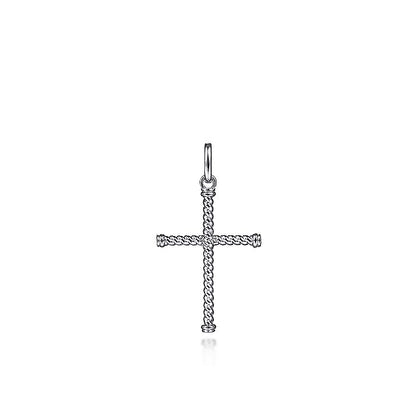 Gabriel & Co Sterling Silver Twisted Rope Cross Pendant