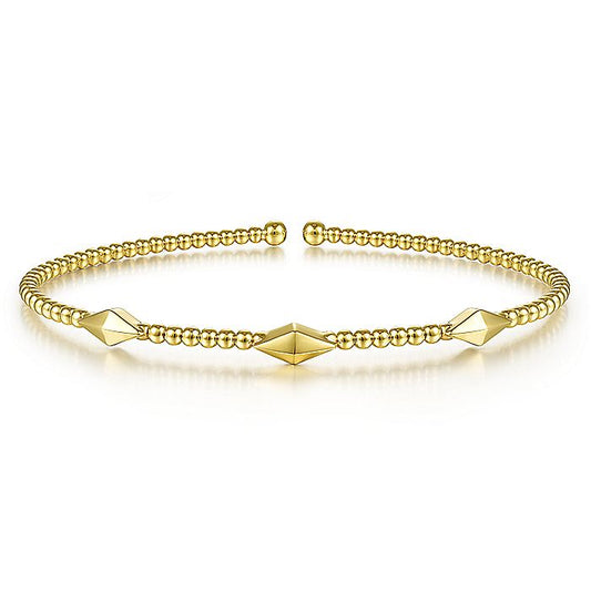 Gabriel & Co. 14 Karat Yellow Gold Bujukan Bead Cuff Bracelet