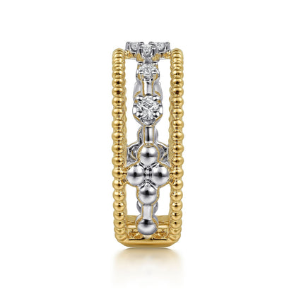 Gabriel & Co. Yellow and White Gold Diamond Ring