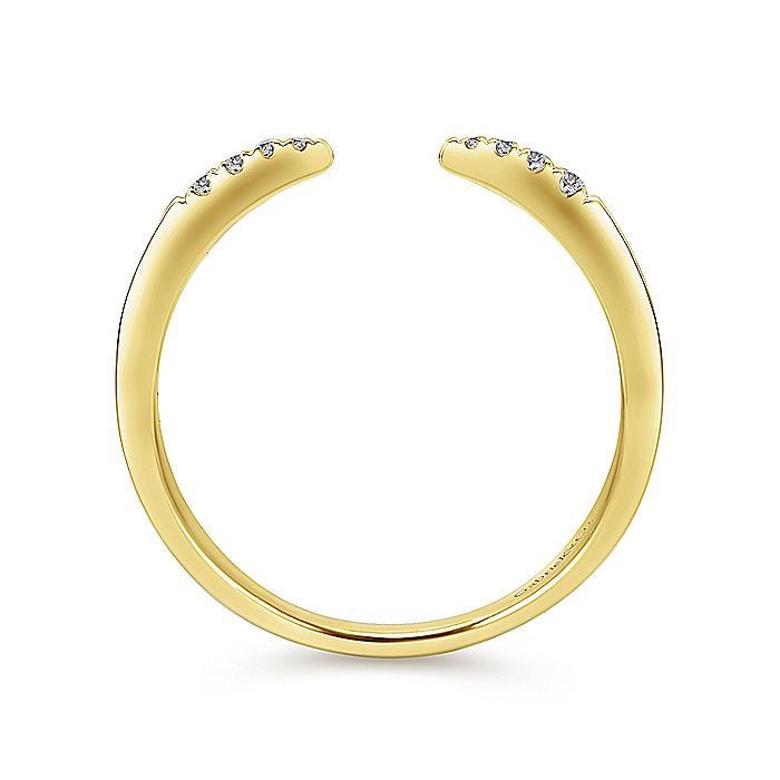 Gabriel & Co Yellow Gold Open Diamond Tipped Stackable Ring - Diamond Fashion Rings - Women's