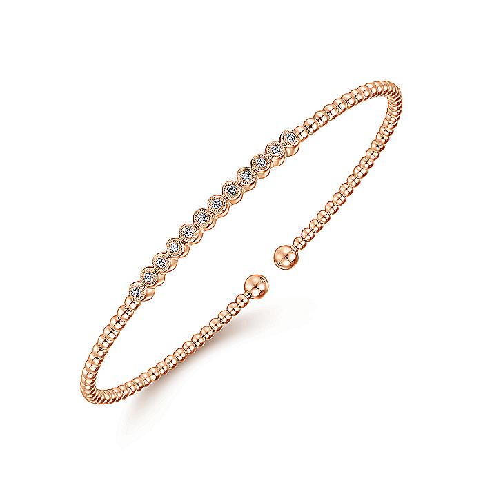 Gabriel & Co Rose Gold & Diamond Bangle Bracelet - Diamond Bracelets