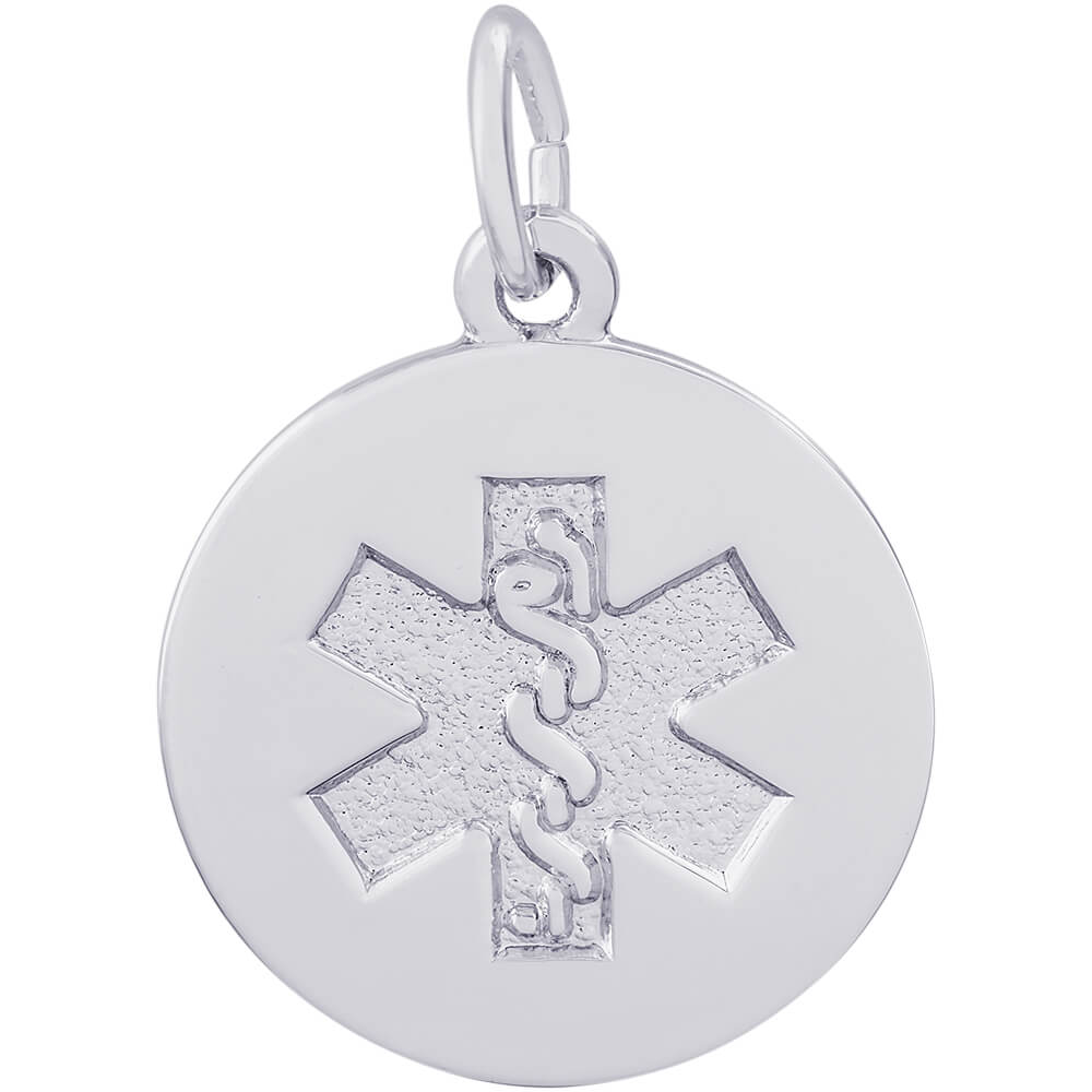 Sterling Silver Medical Symbol Charm - Silver Charms