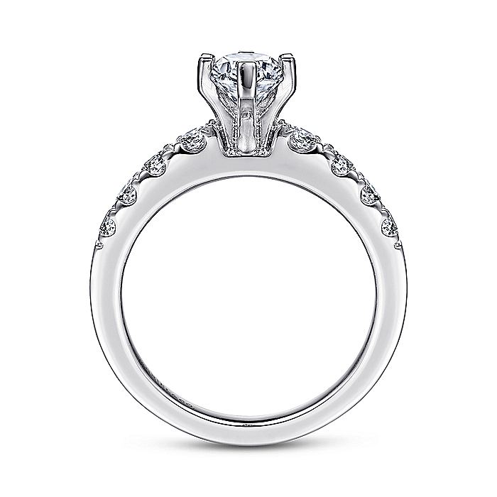 Gabriel & Co White Gold Marquise Shape Semi-Mount Engagement Ring - Diamond Semi-Mount Rings